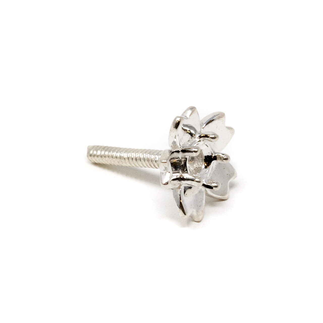 Sterling Silver Flower Prong - CHERRY BLOSSOM - 3mm