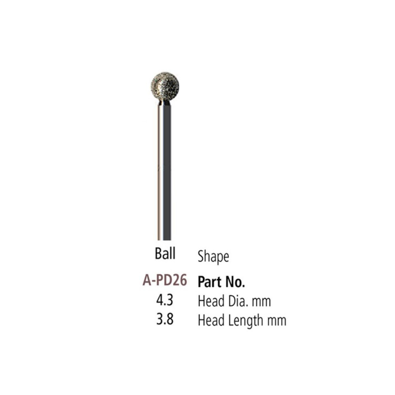 Plated Diamond Points - Ball - 4.3mm 106-APD26