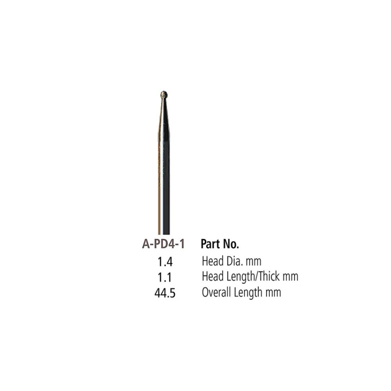 Premium Quality Dumont Plated Diamond Points - Ball - 1.4mm 106-A-PD4-1