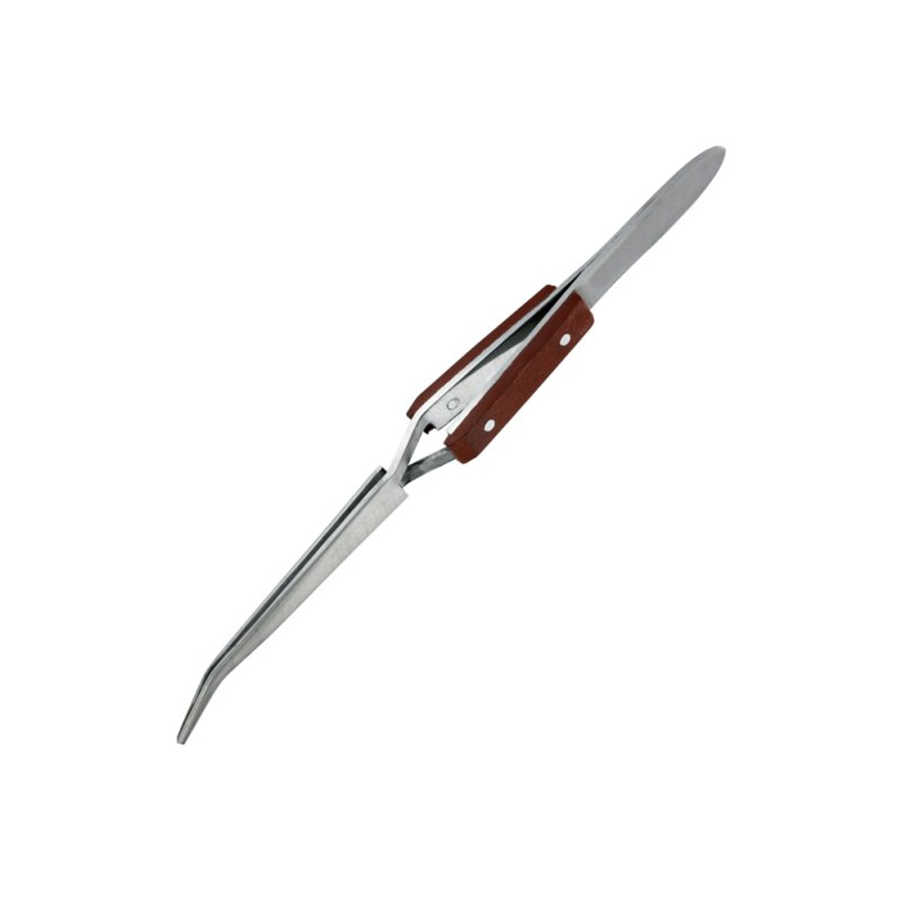 Reverse Action Tweezer curved with fibrecoated handle