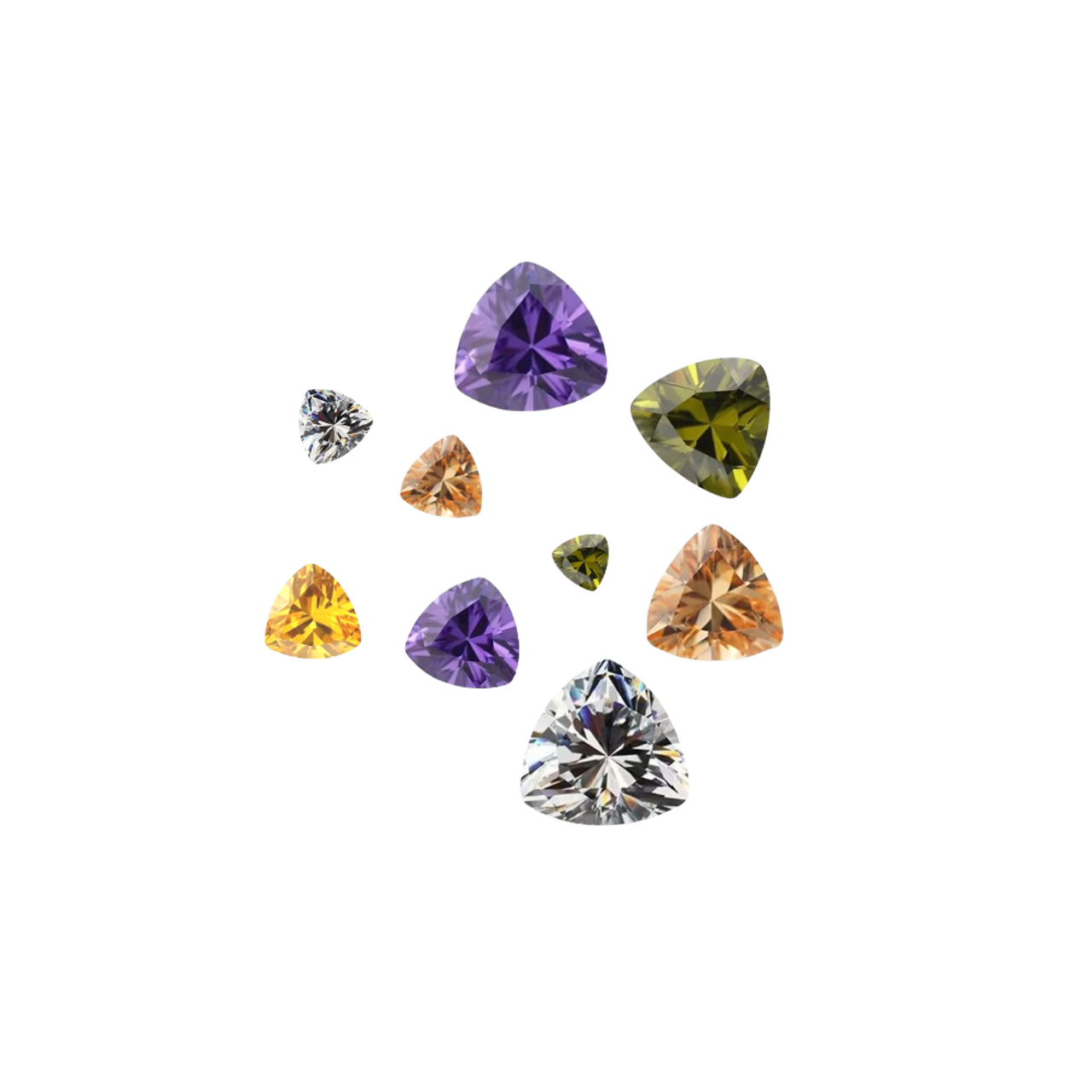 Lab Created Gempack - Trillion Mixed Sizes and Shapes (12 stones)