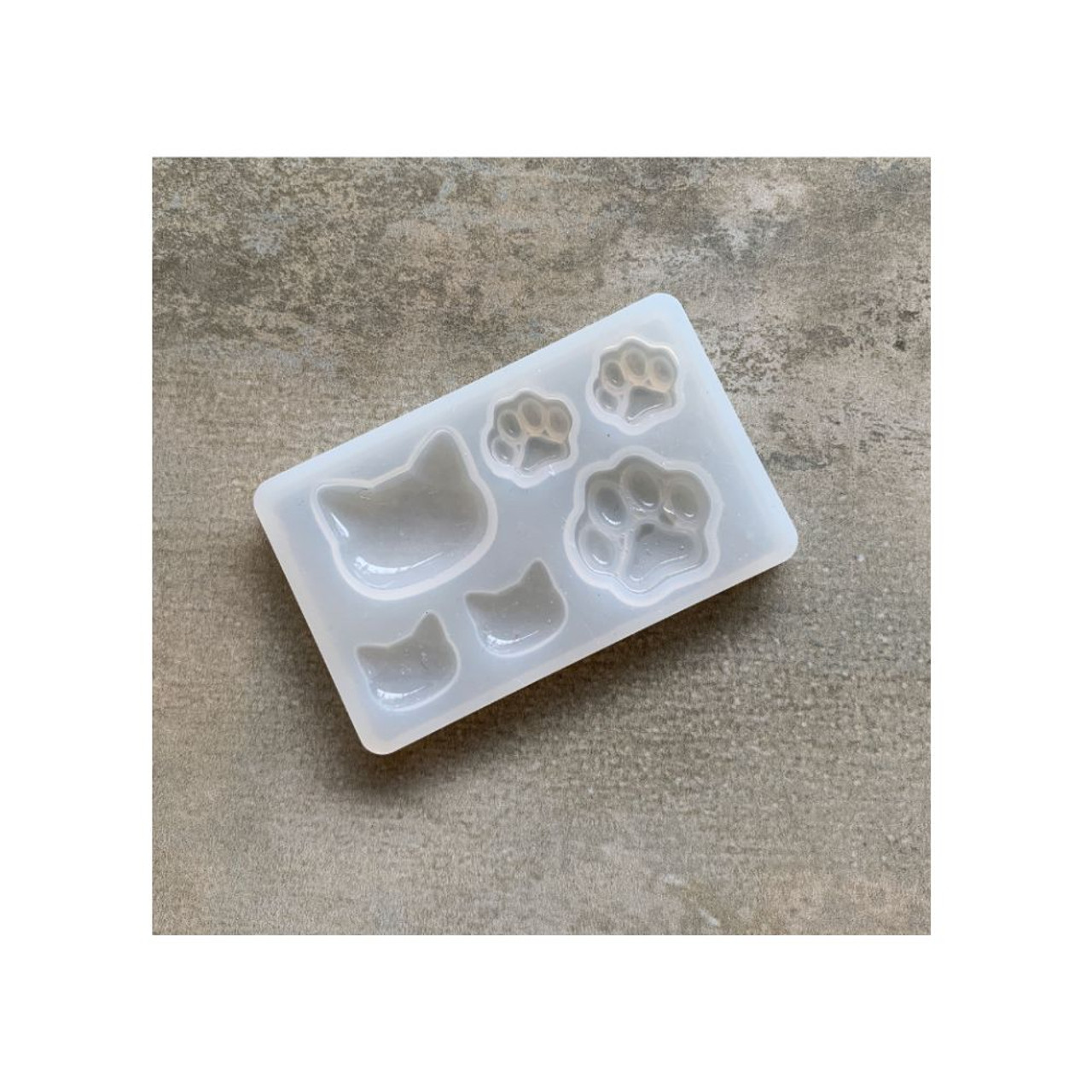 Cat Head and Paw Print Mould