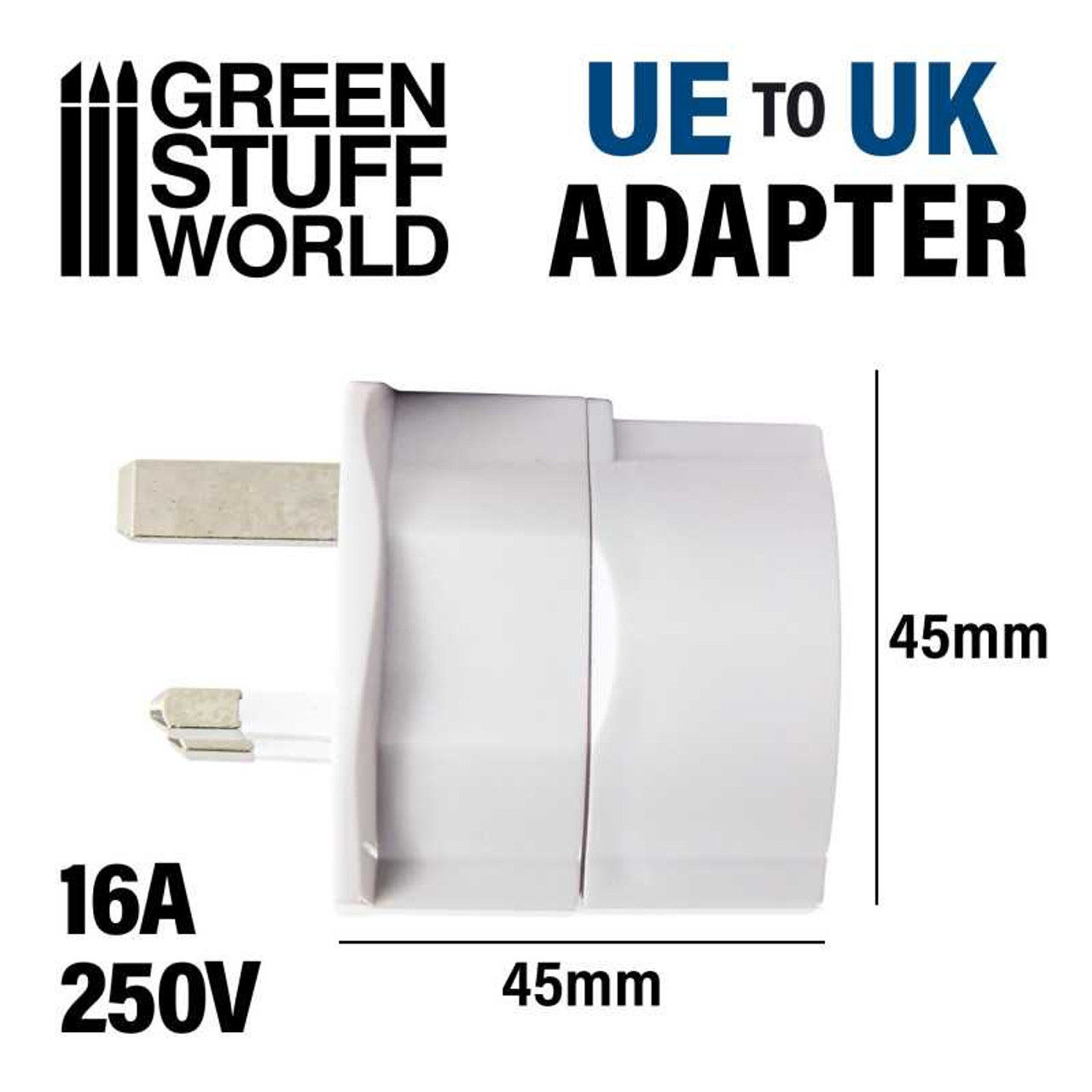 Mains Plug Adapter/Converter - EU to UK