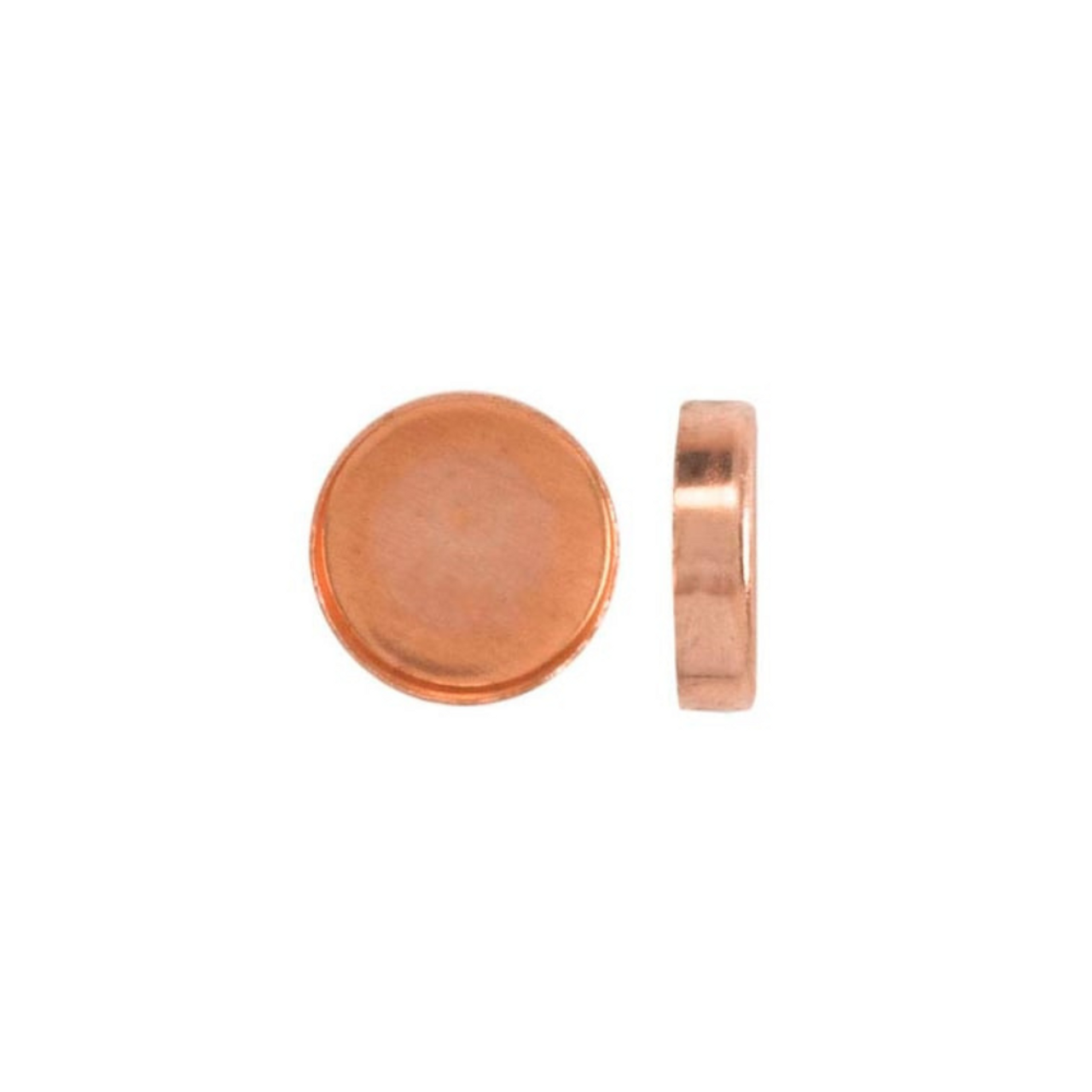 Bezel Cup Plain Round - Copper - 8mm