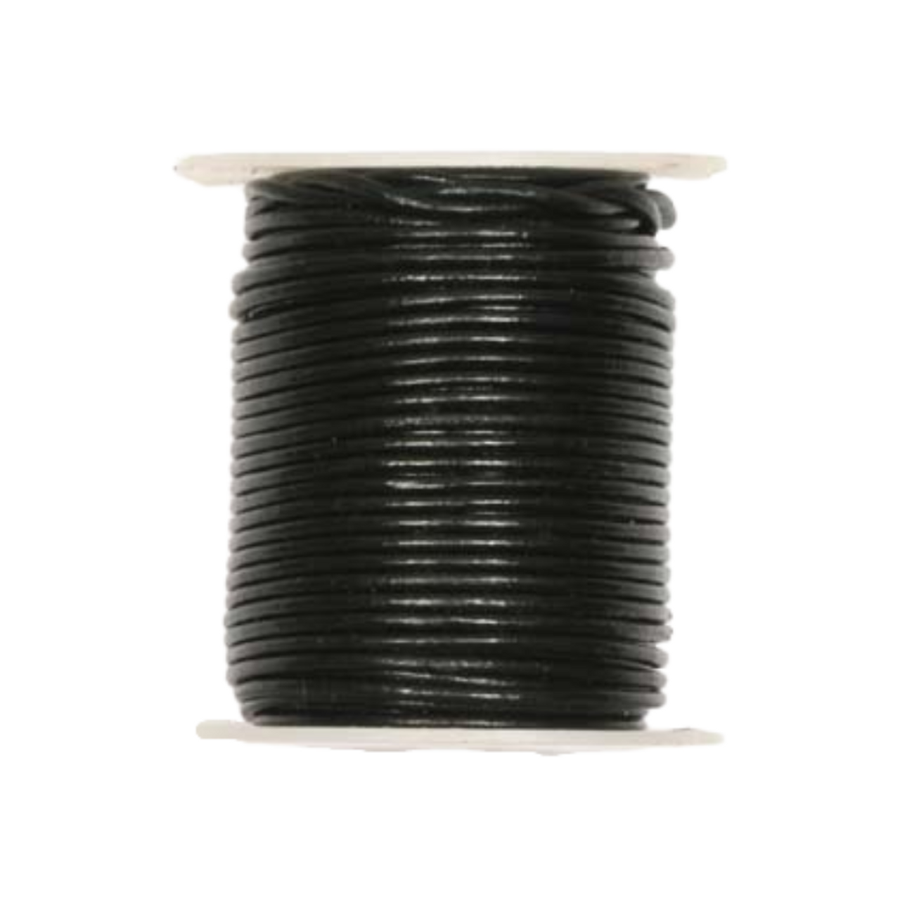 Round Leather Cord - Black 2mm - 1 Metre