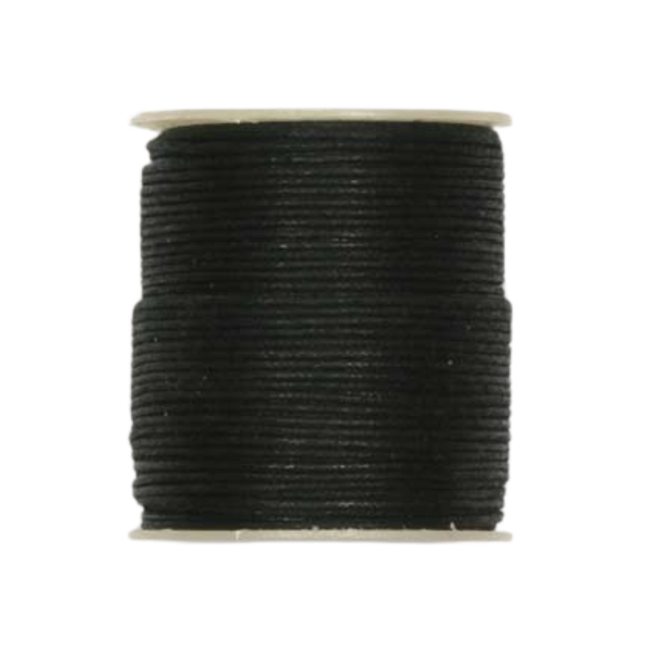 Round Waxed Cotton Cord - Black 1mm - 1 Metre