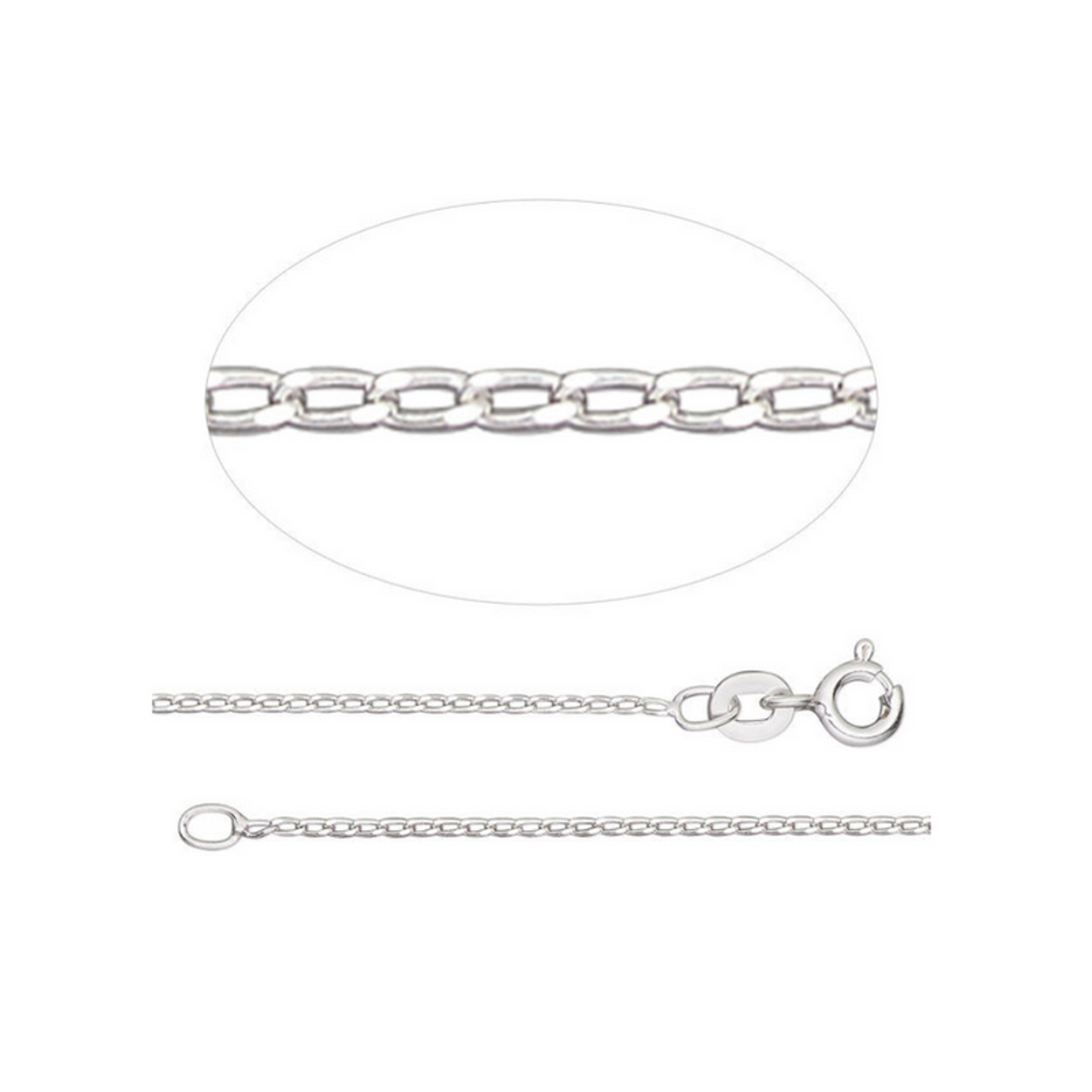 Finished Sterling Silver Gossamer™ Curb Chain - 60cm