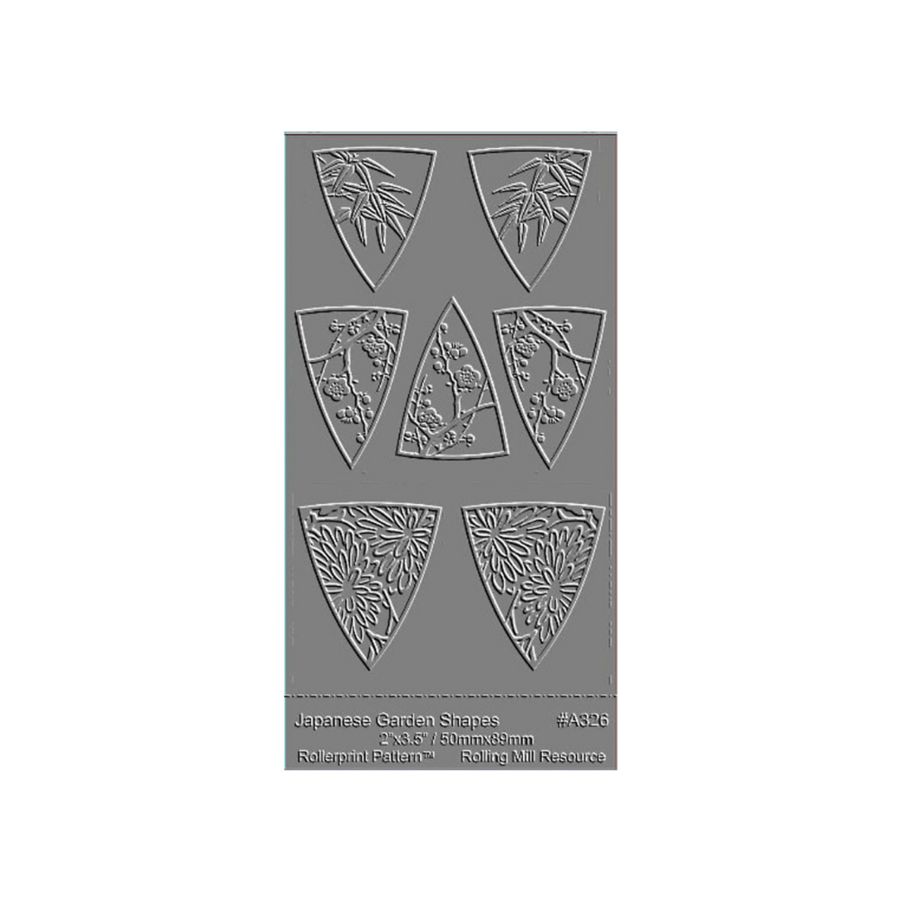 RMR Laser Texture Papers - Japanese Garden Shapes - 50x89mm
