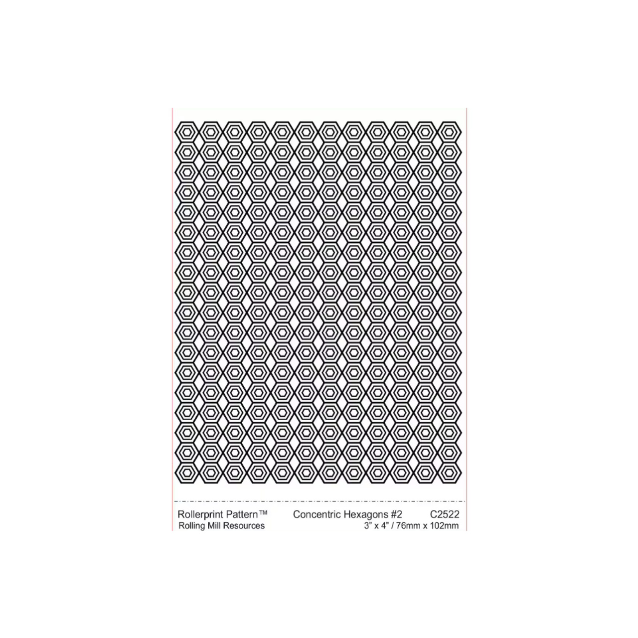 RMR Laser Texture Paper - Concentric Hexagons #2 - 76 x 102mm