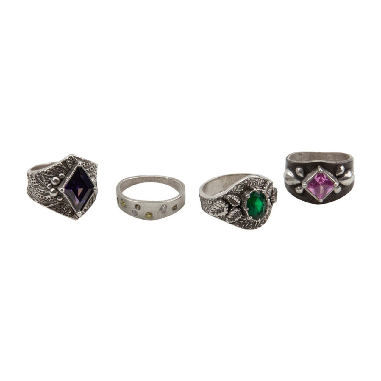 Sample of rings made with the ring shank template from Cool Tools.
