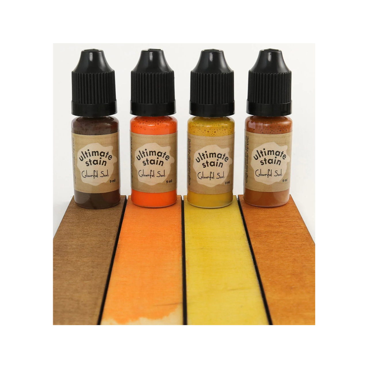 Colourful Soul by Vintaj - Ultimate Stain Set - Wood Tones - 4pk On wood