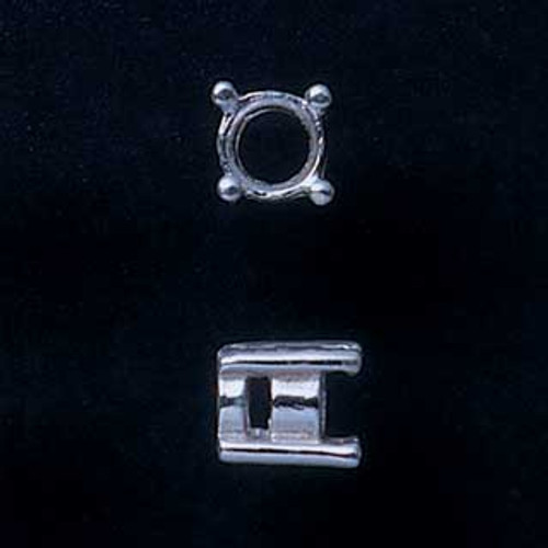 Fine Silver Prong Setting - Round - 4mm
