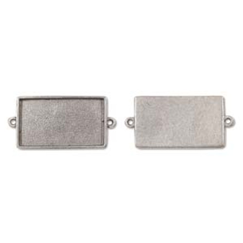 Rectangle Link Bezel - Antique Silver - 39 x 22mm