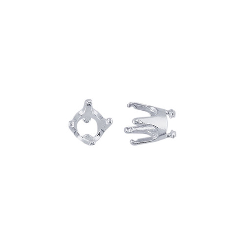 Embeddable Round Prong Setting - Silver - 4mm - *Pack of 10*