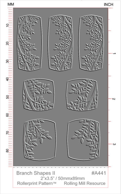 RMR Laser Texture Paper - Branch Shapes II - 50 x 89mm