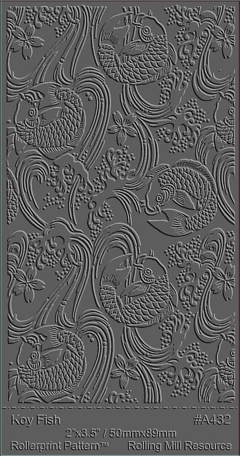 RMR Laser Texture Paper - Koy Fish - 50 x 89mm