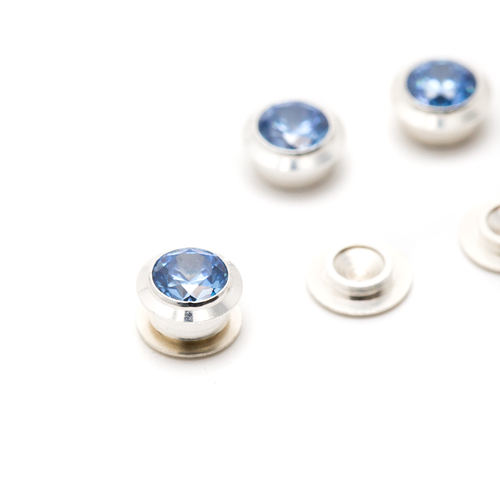 CZ Gemotion Rivet - Blue 3mm - 3pcs