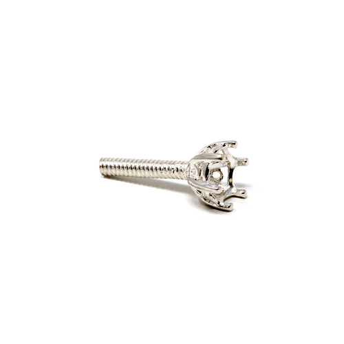 Sterling Silver Crown Embeddable 6-Prong Bezel - 4mm