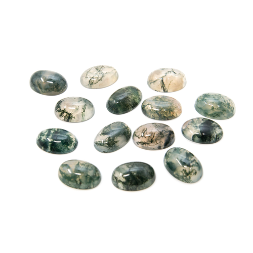 Oval Cabochon - Moss Agate - 10x14mm