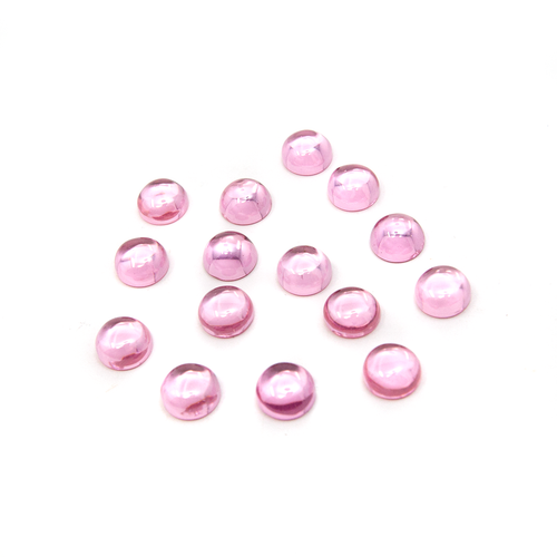 Round Cabochon - CZ Pink - 8mm (Non-fireable)