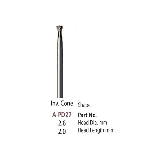 Plated Diamond Points - Inverted Cone - 2.6mm 106-APD27