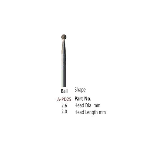 Plated Diamond Points - Ball - 2.6mm 106-APD25