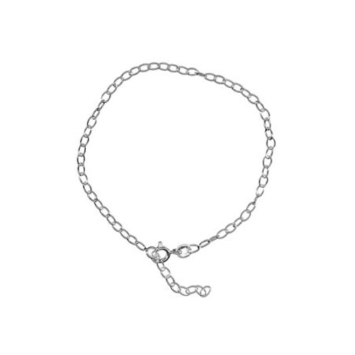 7" Sterling Silver Cable Link Chain Bracelet