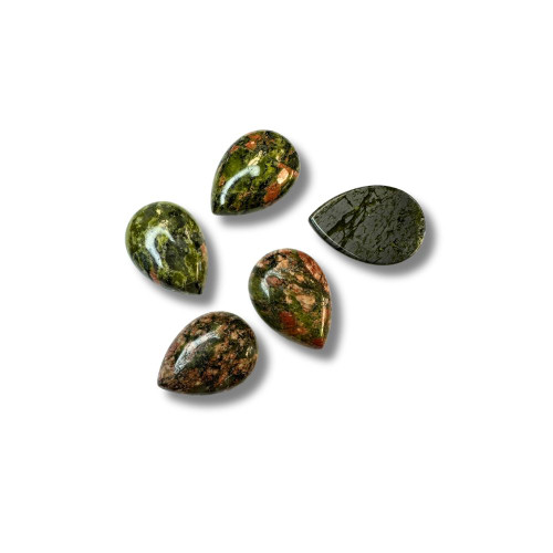 Cabochon - Pear - Unakite - 25mm