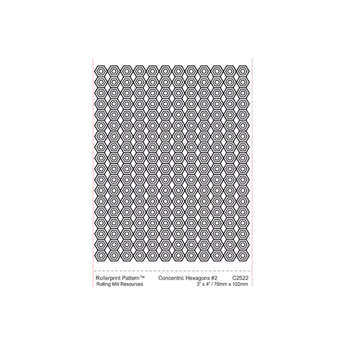 RMR Laser Texture Paper - Concentric Hexagons #2 - 76 x 102mm