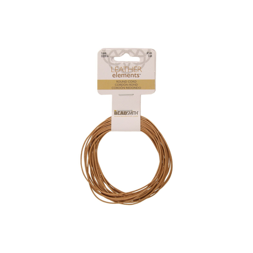 Round Leather Cord - Natural - 4.5M  1mm