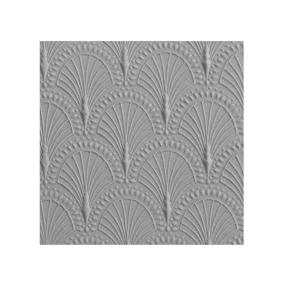 Texture Tile - Art Deco Shells Embossed | Texture Tiles | Metal Clay Ltd
