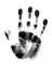 Handprint on inkless paper