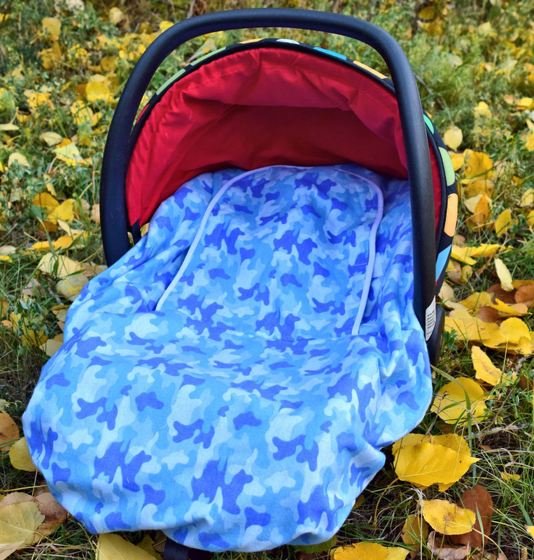 Peek A Boo Infant Car Seat Cover Blue Camo Baby Love Products