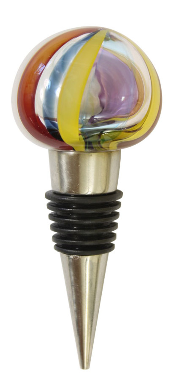 Handblown glass wine stopper