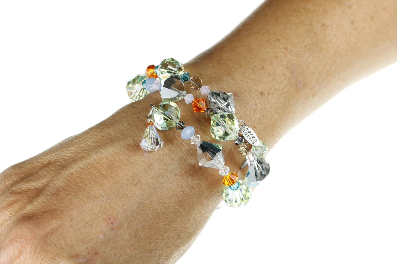Overlapping Crystal Cuff Bracelet