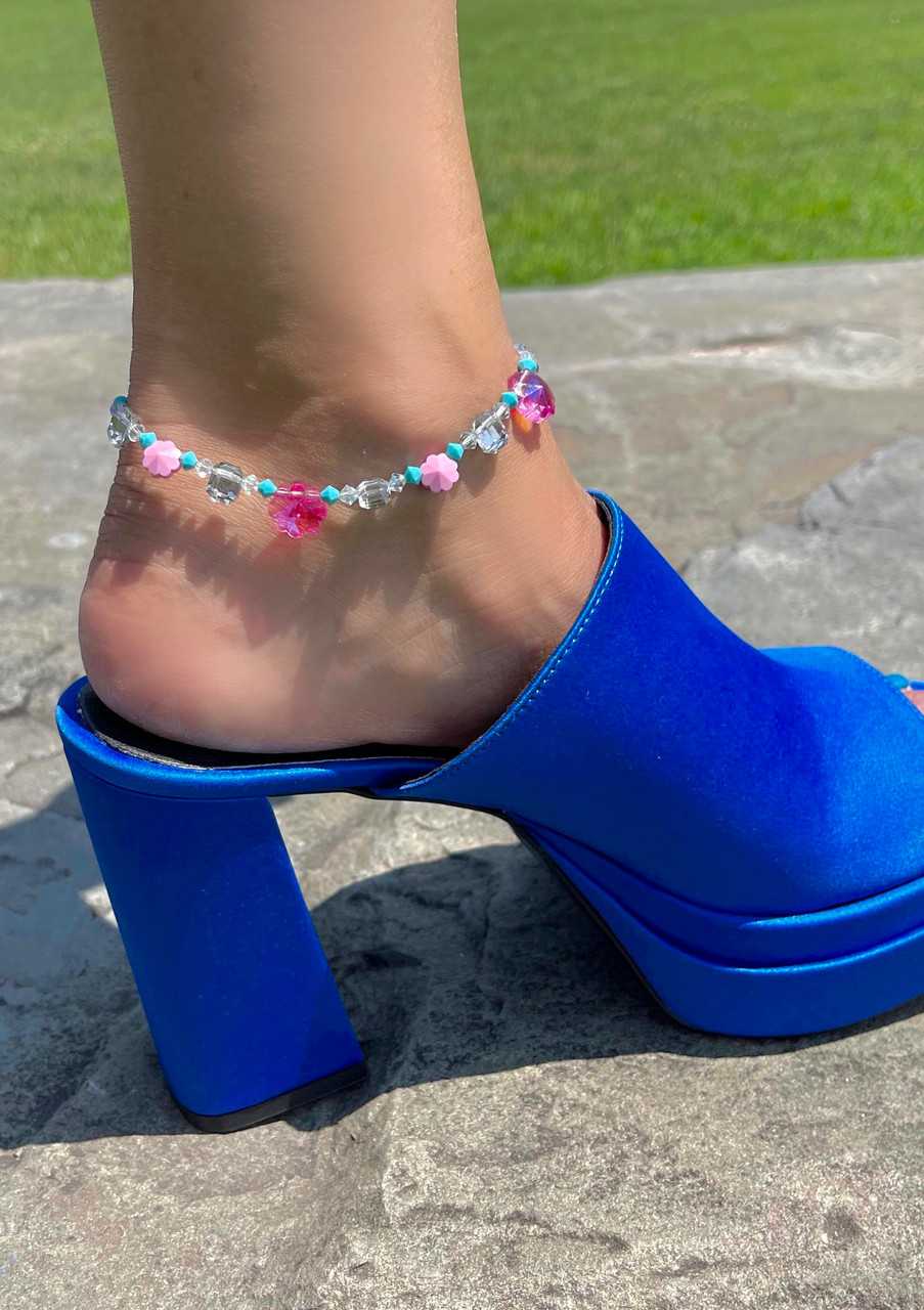 Amazon.com: Aularso Turquoise Barefoot Sandals Starfish Beaded Ankle  Bracelets Rhinestones Layered Anklet Toe Ring Foot Chain Beach Feet Jewelry  for Women and Girls(2PCS): Clothing, Shoes & Jewelry