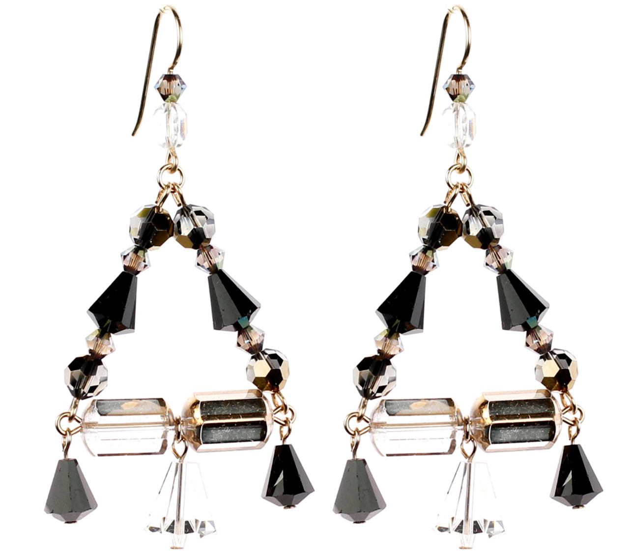 Vintage Silver Diamond Paste Rock Crystal Chandelier Earrings – Boylerpf