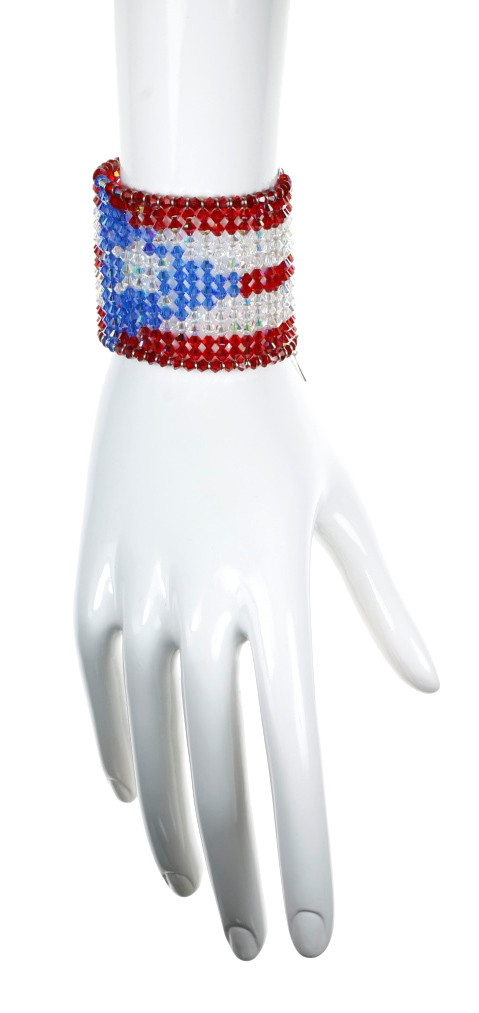 Puerto Rico Flag Bracelet Crystal Cuff Bracelet Flag Jewelry