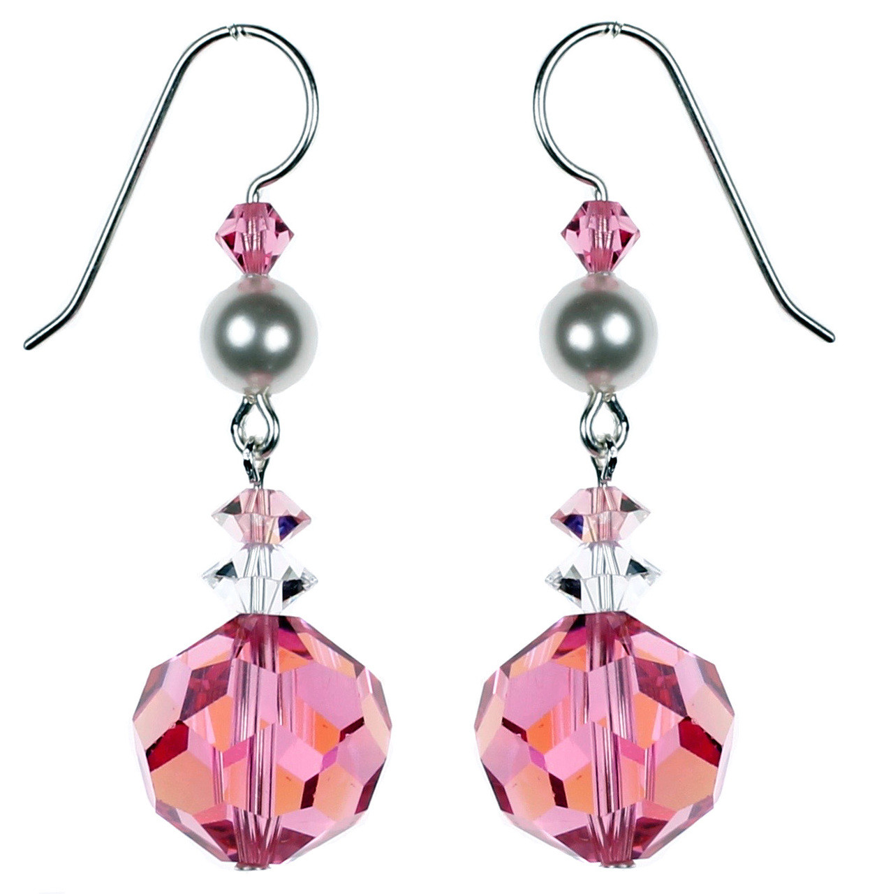 PINK CRYSTAL EARRINGS • OCTOBER BIRTHSTONE JEWELRY • KAREN CURTIS NYC