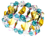 Swarovski crystal yellow and teal bracelet 