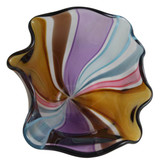 Hand Blown Colorful Art Glass Floppy Bowl