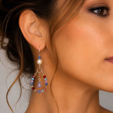sterling silver and swarovski crystals hoop earring for resort on model