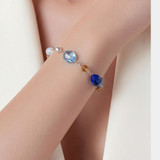Wire Wrapped Sterling Silver Swarovski Crystal Chunky Bracelet • Sailing Collection 