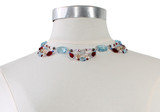 Sterling Silver Swarovski Crystal Scallop Collar Necklace - Sailing