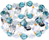 Designer cuff bracelet made with Swarovski Crystal and memory wire