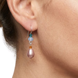 Sterling Silver Pastel Colored Crystals from Swarovski Carousel Collection Drop Earrings