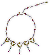 multicolored Swarovski crystals on 14 karat gold filled metal by New York City designer karen curtis