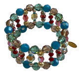 Colorful Swarovski crystal cuff bracelet perfect for spring summer