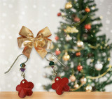 Limited Edition Sterling Silver Swarovski Crystal Christmas Flower Dangle Earrings