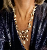 Limited Edition Sterling Silver Swarovski Crystal Portside Signature Style V Necklace